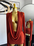 Her Main Attraction Draped Mesh Dress
