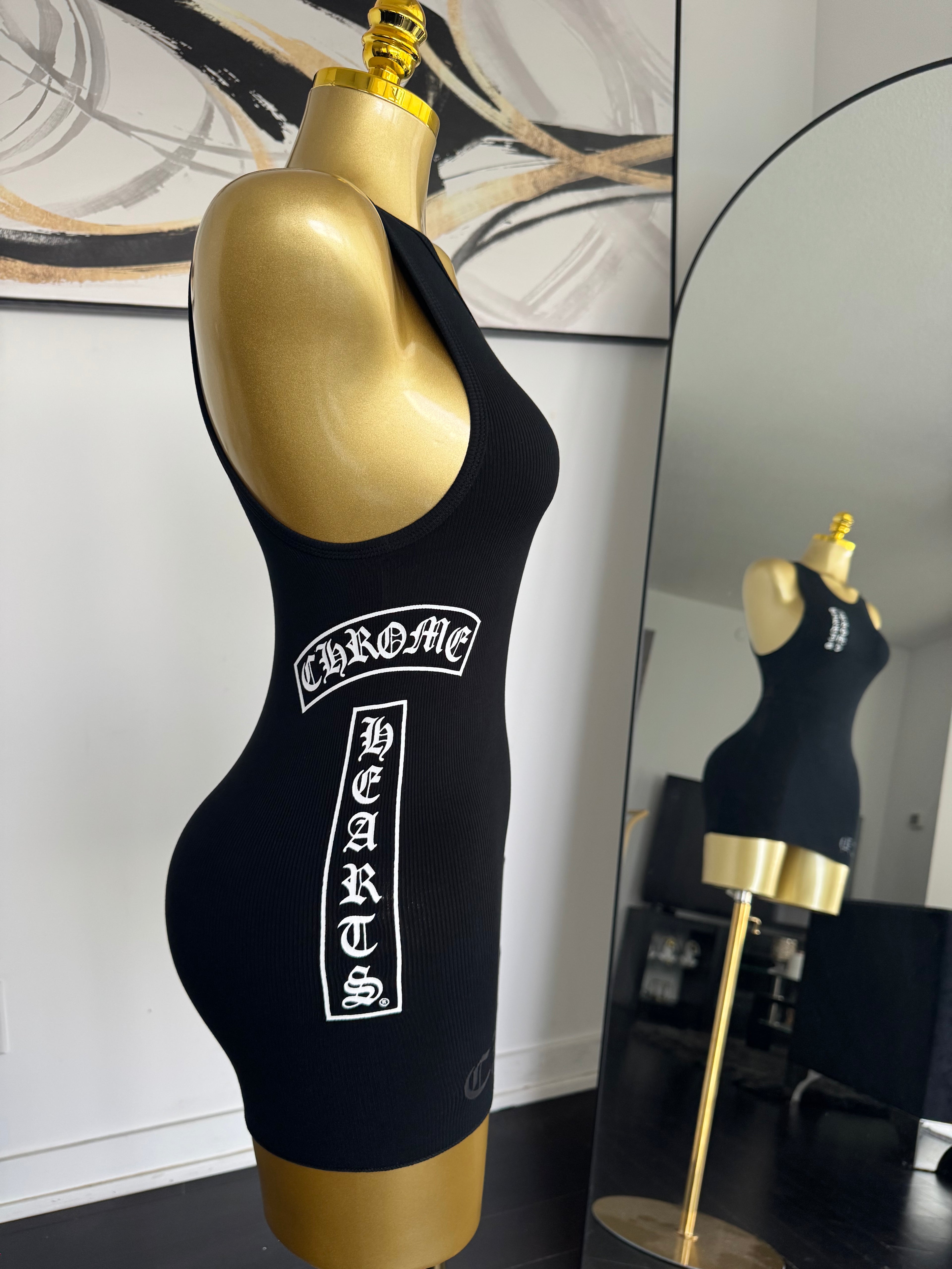 Black Chrome Mini Dress