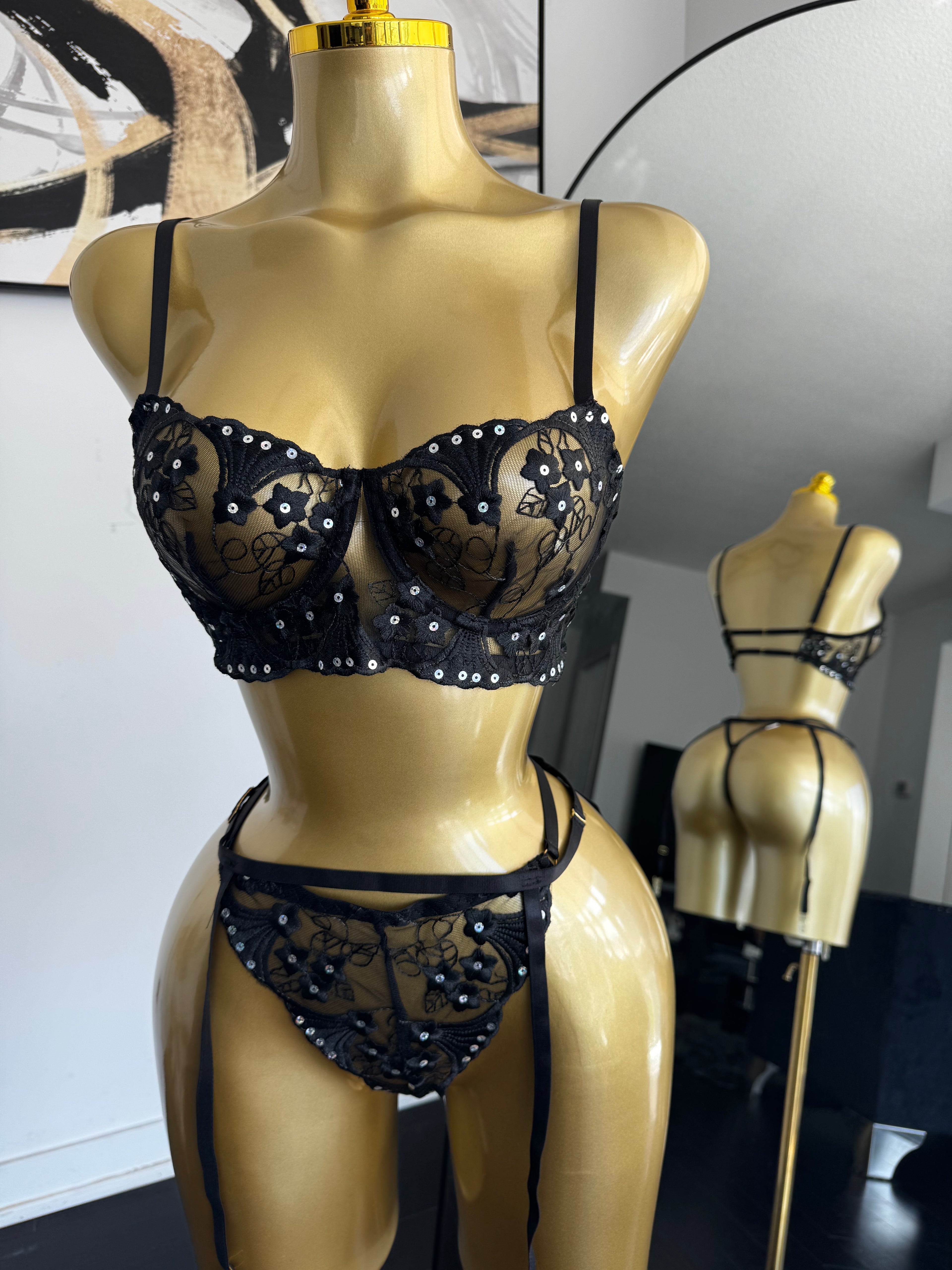 Sexy Lace 3 Piece Lingerie