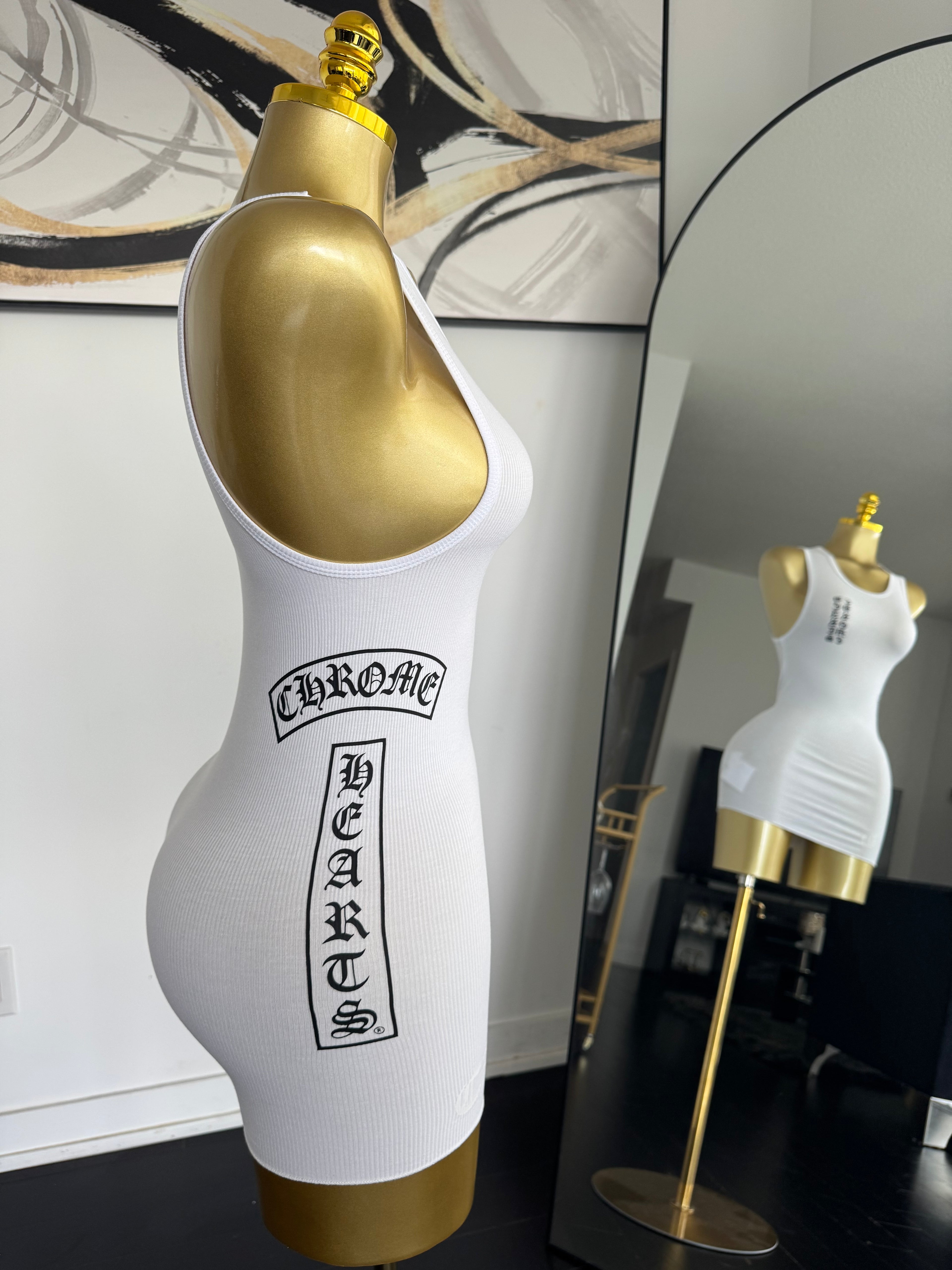 White Chrome Mini Dress