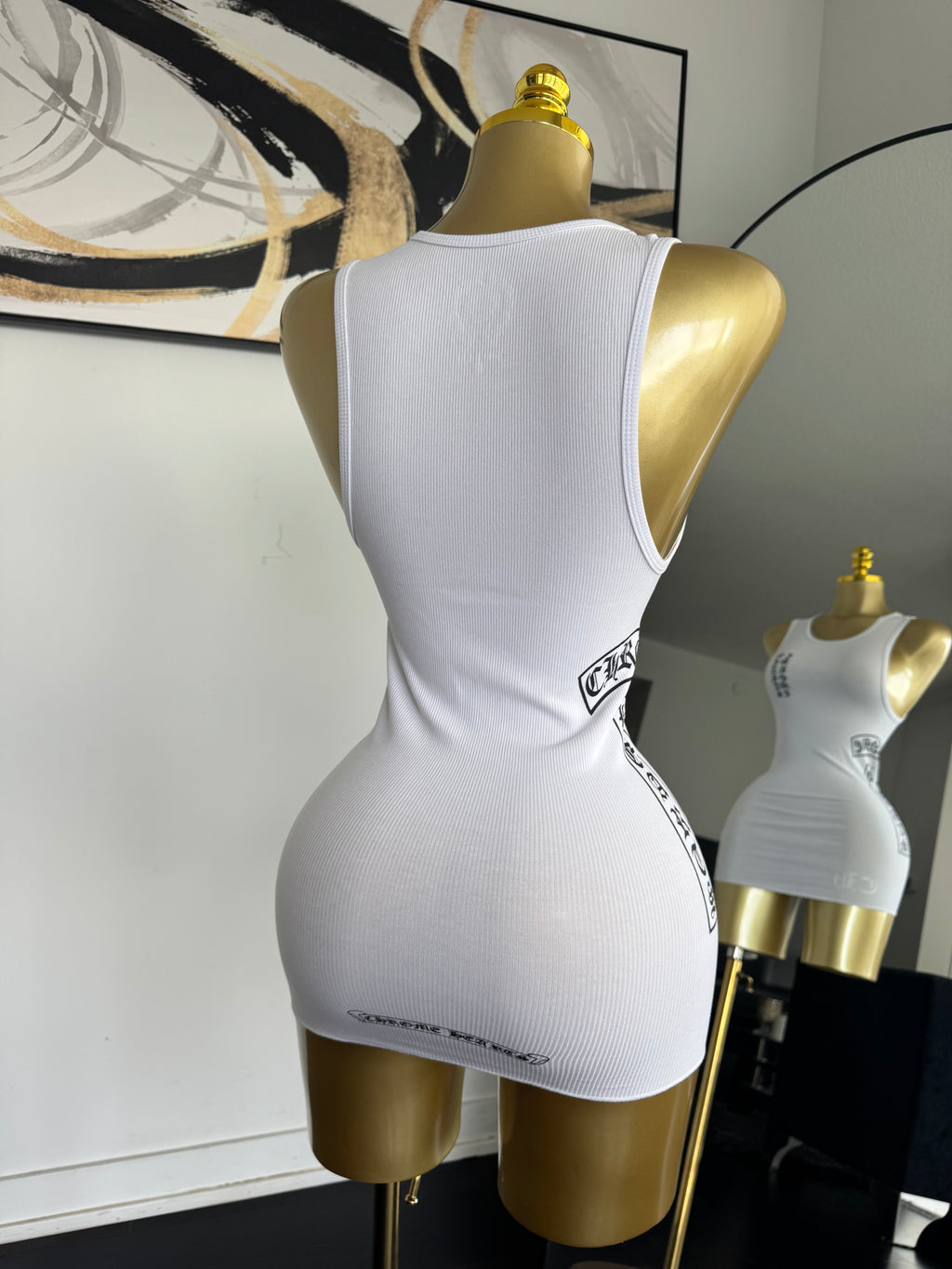 White Chrome Mini Dress