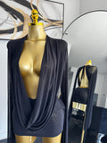 Her Main Attraction Draped Mesh Dress