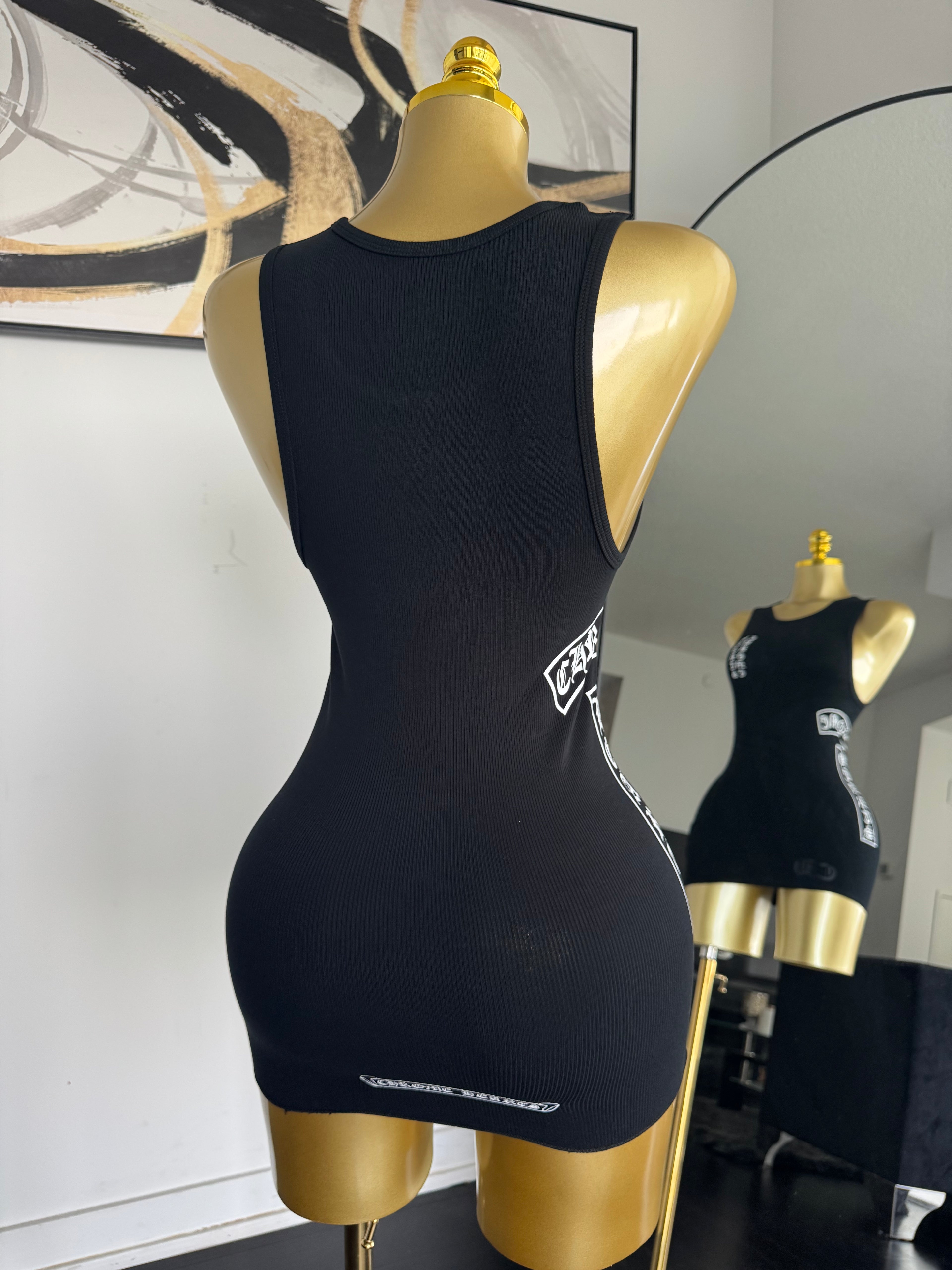 Black Chrome Mini Dress