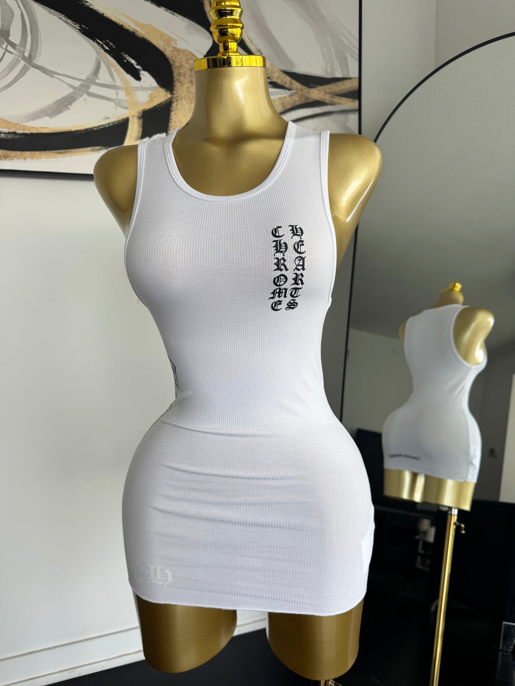 White Chrome Mini Dress