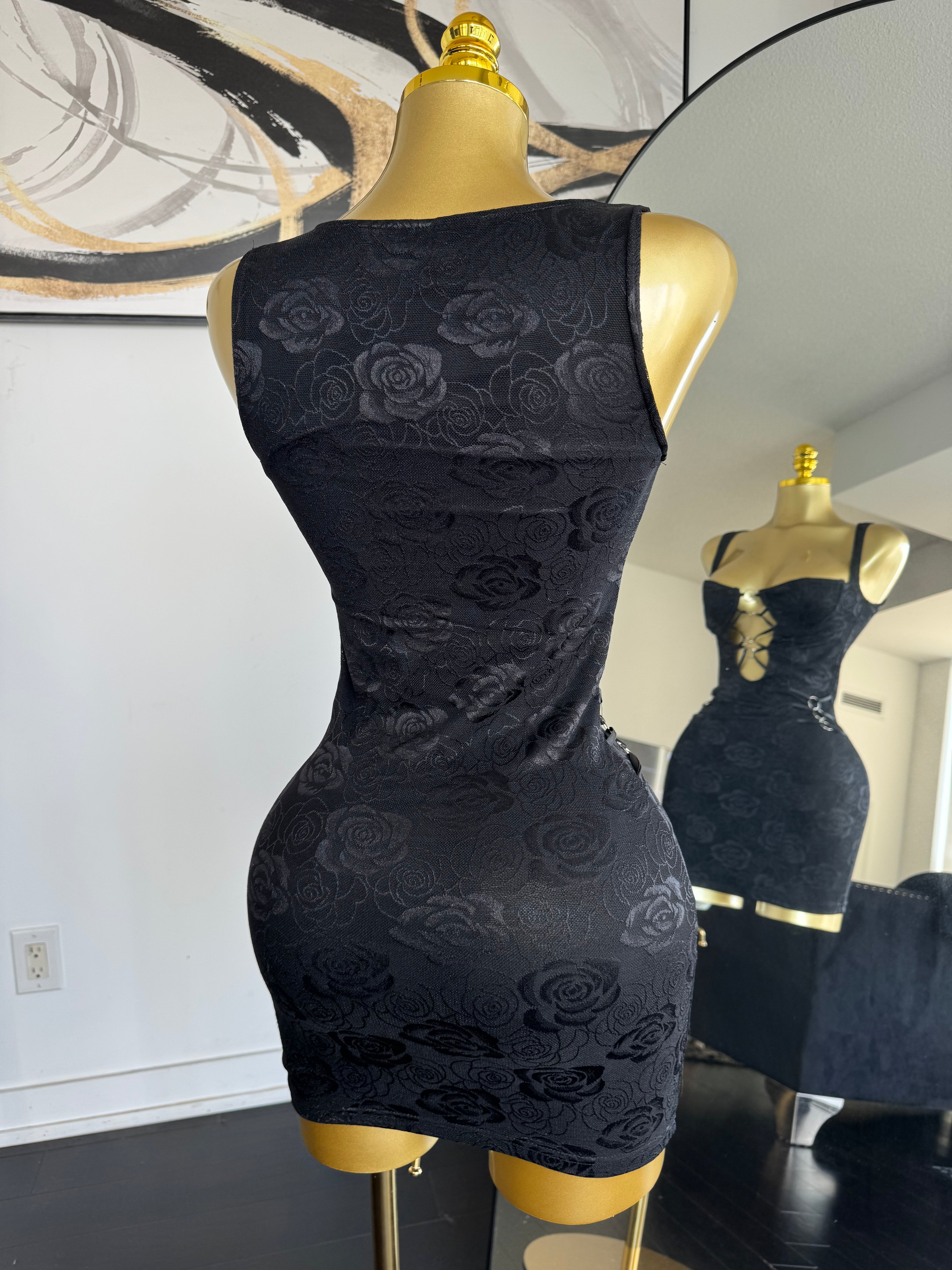 Midnight Lace Mini Dress