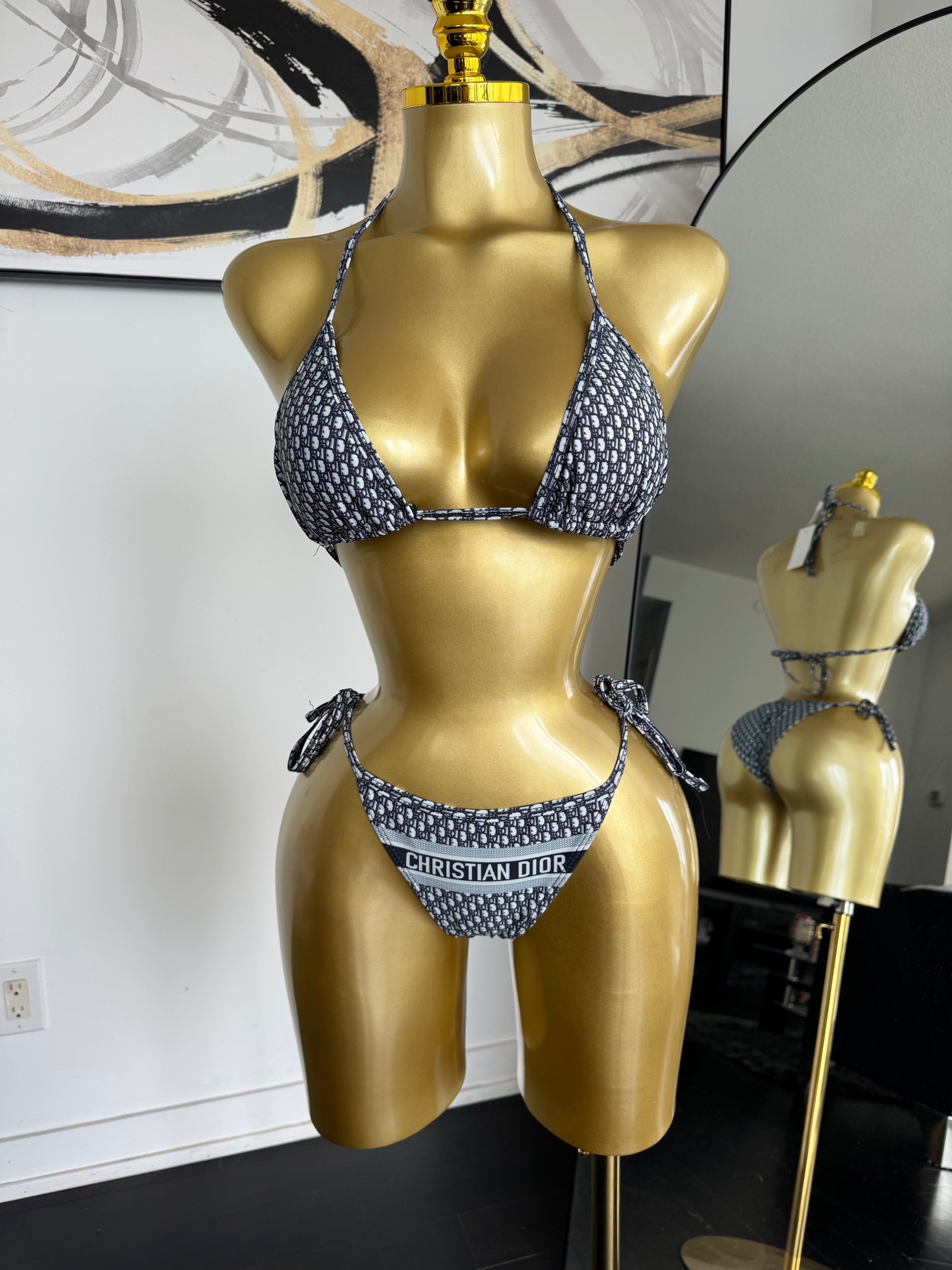 Monogram Triangle Bikini Set