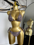Leopard Print Triangle Bikini Set