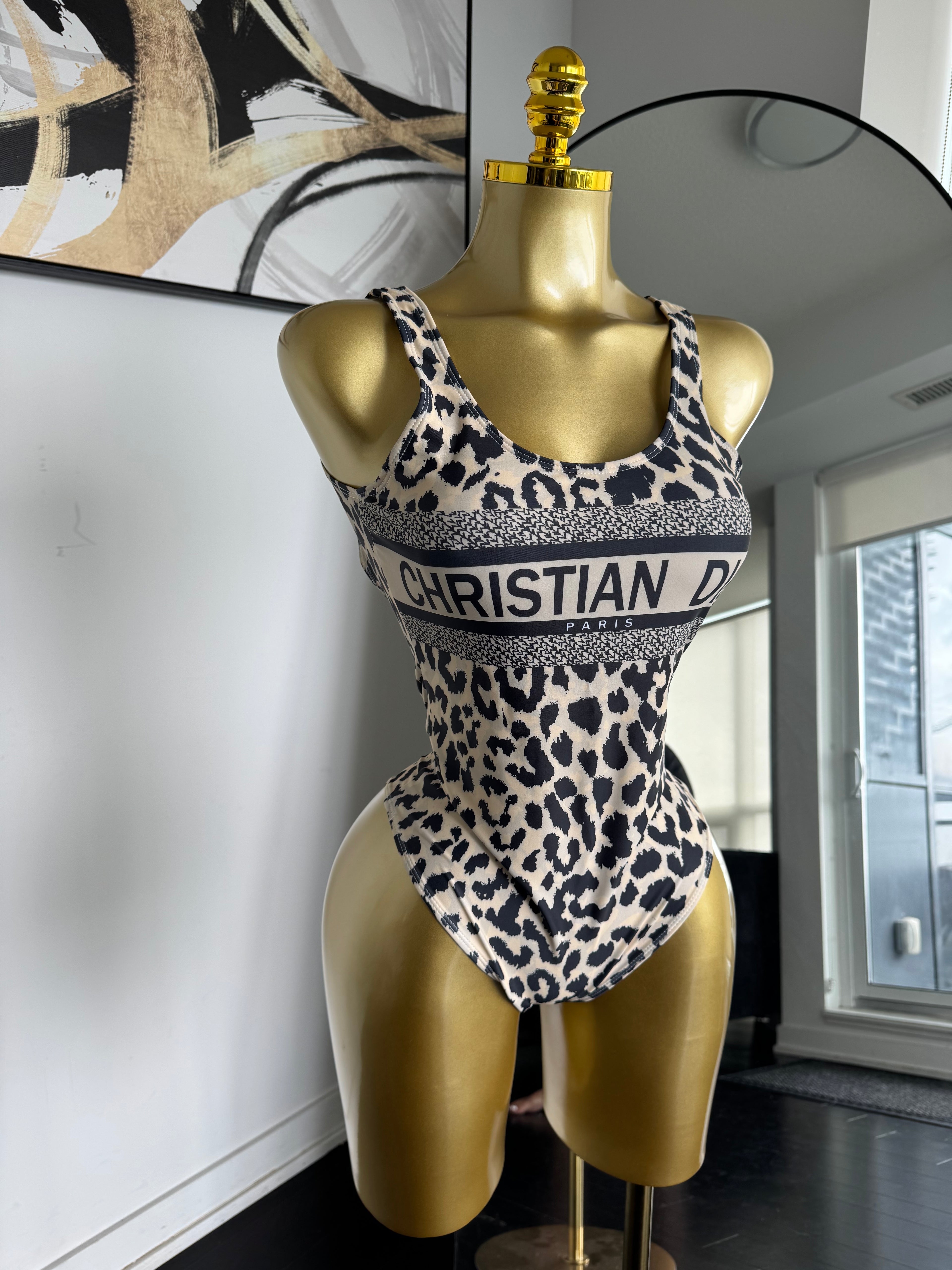 Leopard Print One-Piece Swimsuit