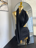 Midnight Muse Halter Mini Dress