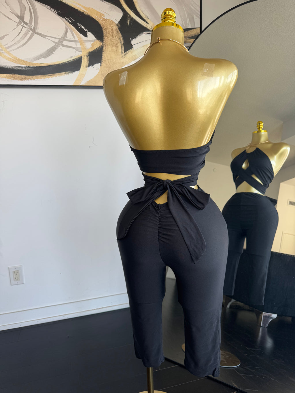 Midnight Wrap Capri Set