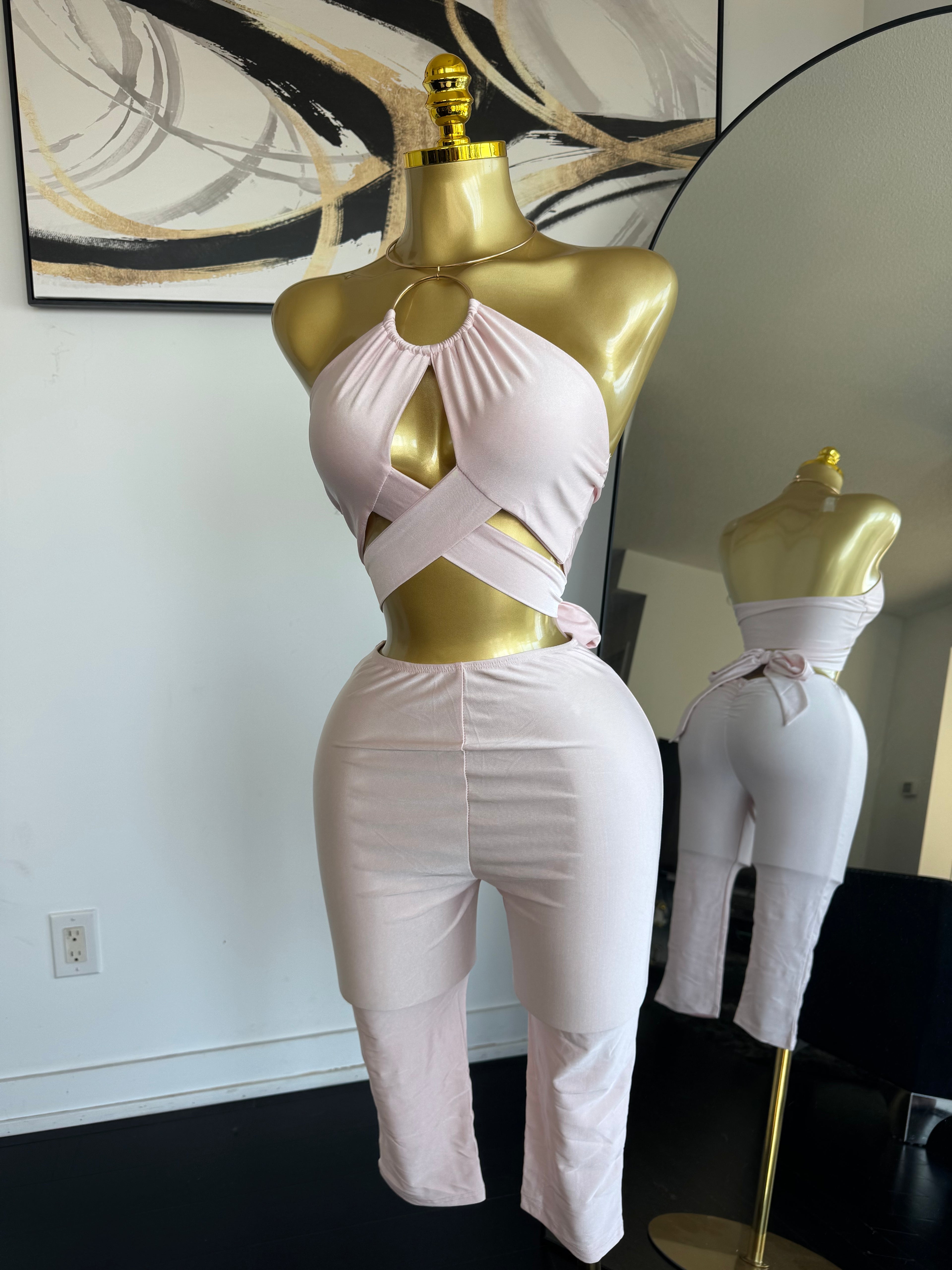 Blush Wrap Capri Set