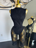 Midnight Muse Lace Capri Romper