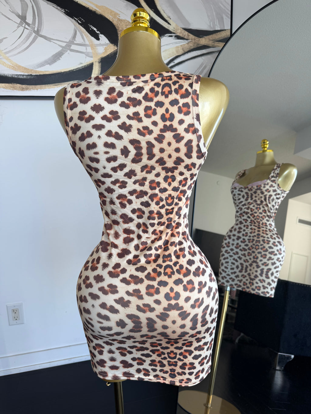 Leopard Lace Mini Dress