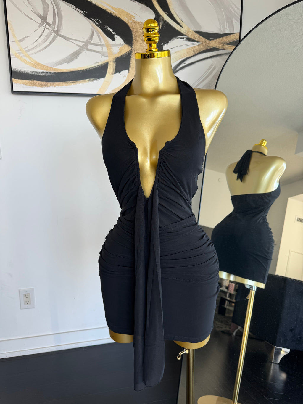 Midnight Muse Halter Mini Dress
