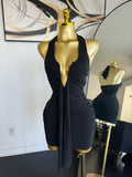 Midnight Muse Halter Mini Dress